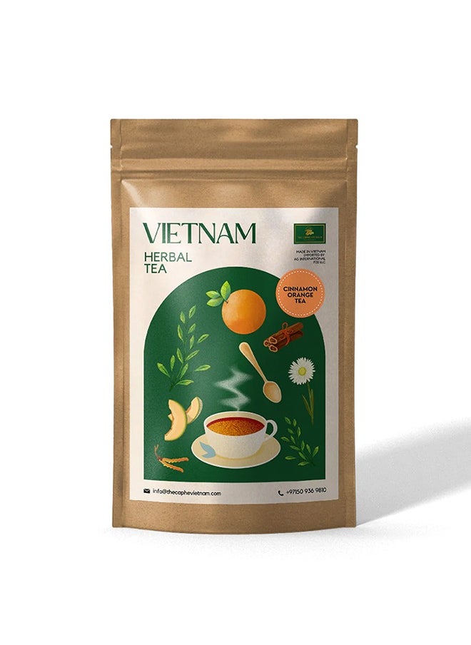 The Caphe Vietnam Cinnamon Orange Herbal Tea - 15 Sachets | Premium Tea | Reduces Stress | Vietnamese Orange Tea, Easy to Brew  - Image 1