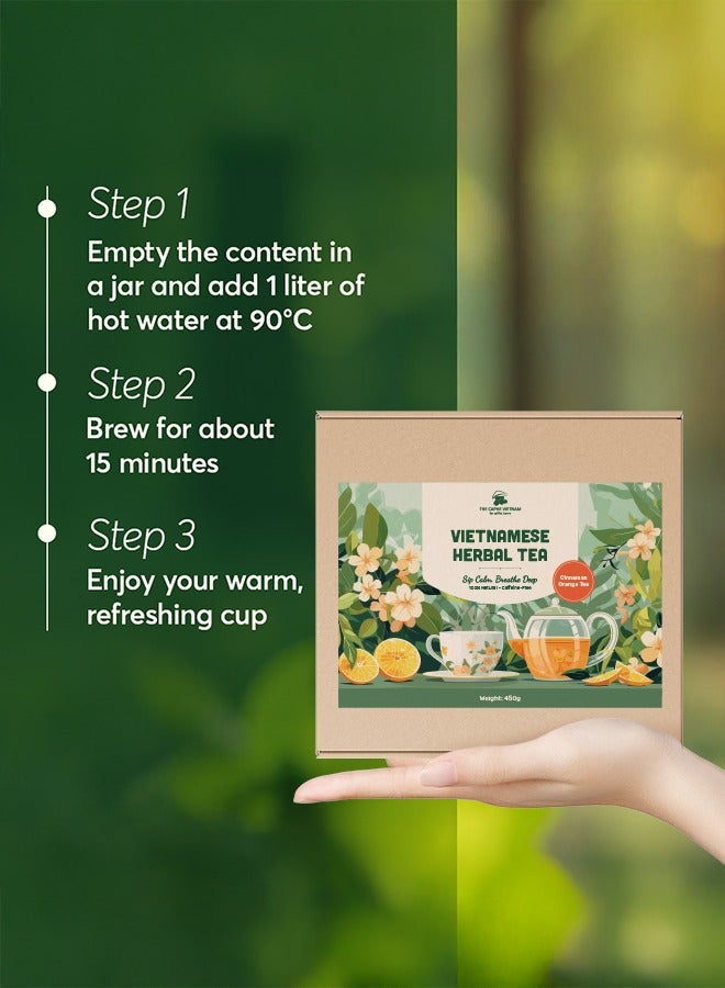 The Caphe Vietnam Cinnamon Orange Herbal Tea - 15 Sachets | Premium Tea | Reduces Stress | Vietnamese Orange Tea, Easy to Brew - Image 5