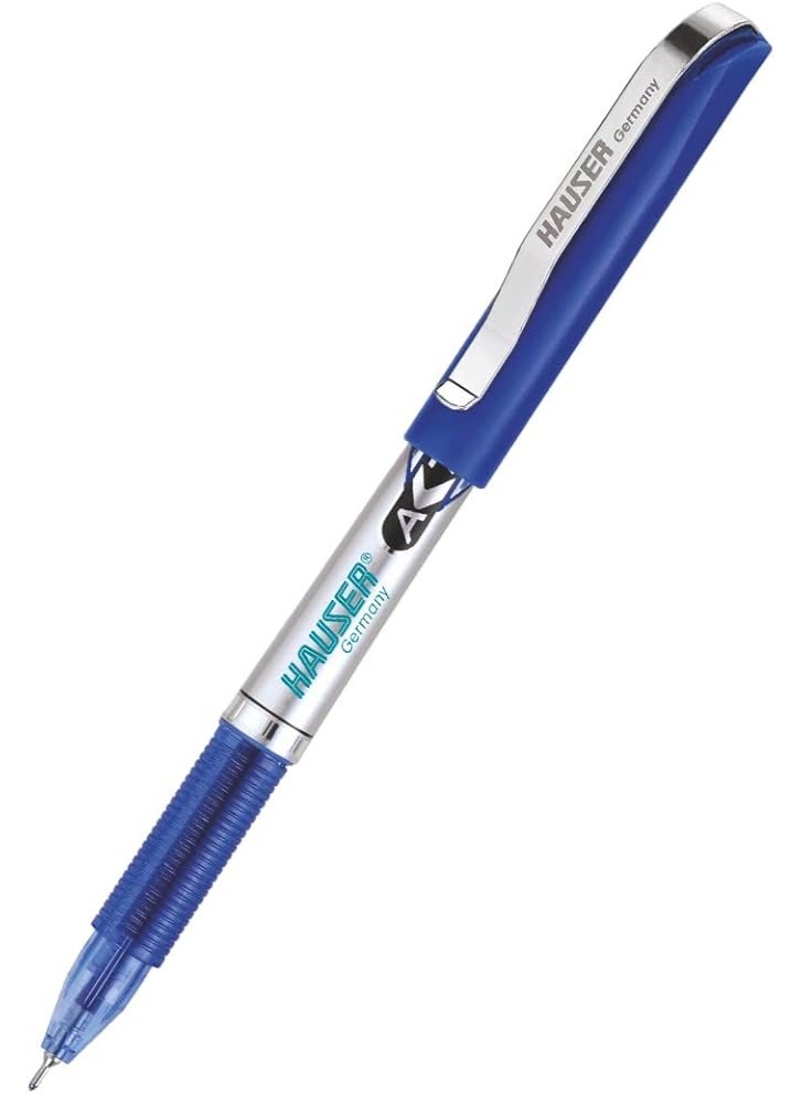 Hauser Active Ball Pen Box Pack | 1.0 mm Tip Size | Waterproof Ball Pen  Ink | Classy Looks | Smudge Free Writing | Ideal for Students & College | Blue Ink, Pack of 12 - Image 1