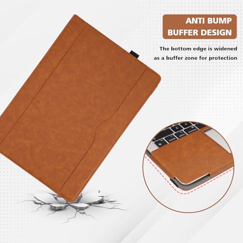 TT TYTX TYTX Compatible with MacBook Pro Case 13 Inch, PU Leather MacBook Case fits for Model M2, 2024, 2023, 2022-2016 A2338 M1 A2251 A2289 A2159 A1989 A1708 A1706, with Paper Pocket and Pen Holder, Brown - Image 4