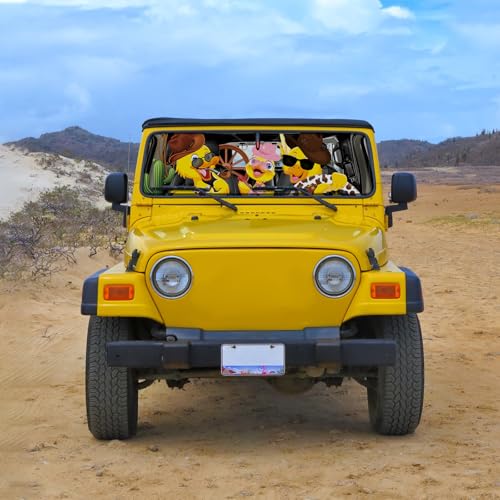 DaisyInner Windshield Sun Shade Compatible with Jeep Jk Jku Jl Jlu 1997-2023 and Compatible with Gladiator Jt 2020-2023 Foldable Windshield Sunvisor Blocks UV Rays (Cowboy Duck, 16. 5" x 52. 5") - Image 2
