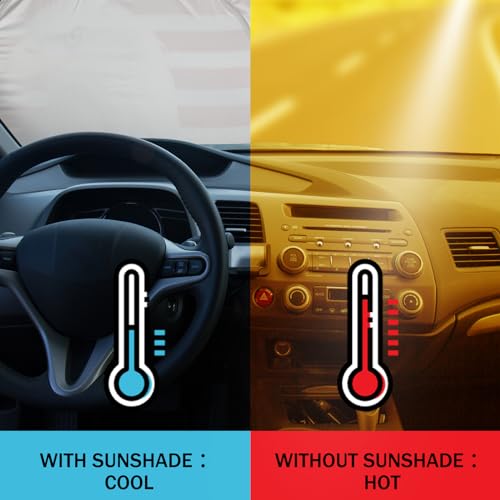 DaisyInner Windshield Sun Shade Compatible with Jeep Jk Jku Jl Jlu 1997-2023 and Compatible with Gladiator Jt 2020-2023 Foldable Windshield Sunvisor Blocks UV Rays (Cowboy Duck, 16. 5" x 52. 5") - Image 5