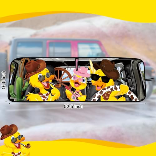 DaisyInner Windshield Sun Shade Compatible with Jeep Jk Jku Jl Jlu 1997-2023 and Compatible with Gladiator Jt 2020-2023 Foldable Windshield Sunvisor Blocks UV Rays (Cowboy Duck, 16. 5" x 52. 5") - Image 3