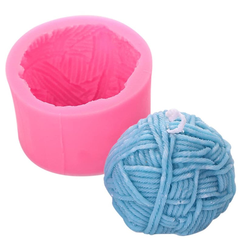 3D Knitting Wool Ball Silicone Candle Mold DIY Fondant Cake Decorating Tools for Soap Bath Bomb Plaster Wax Crayon Clay
