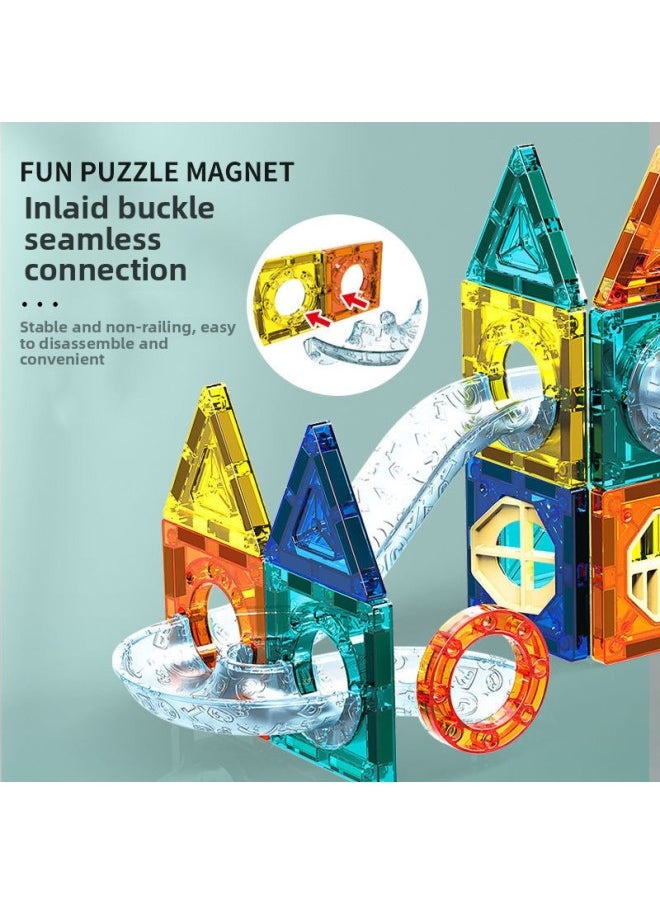 [Direct Supply] Children's Large Color Window Magnetic Sheet Strong Magnetic Toy Assembled Pipe Building Blocks-Color:Magnetic Pipe Building Blocks 209pcs [gift Box]