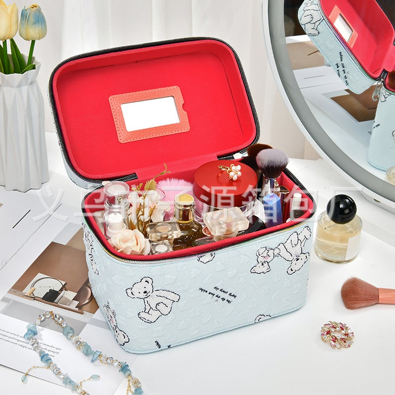 Cosmetic Bag Large Capacity High Sense With Mirror High Color Value Home Storage Easy To Carry - Image 5