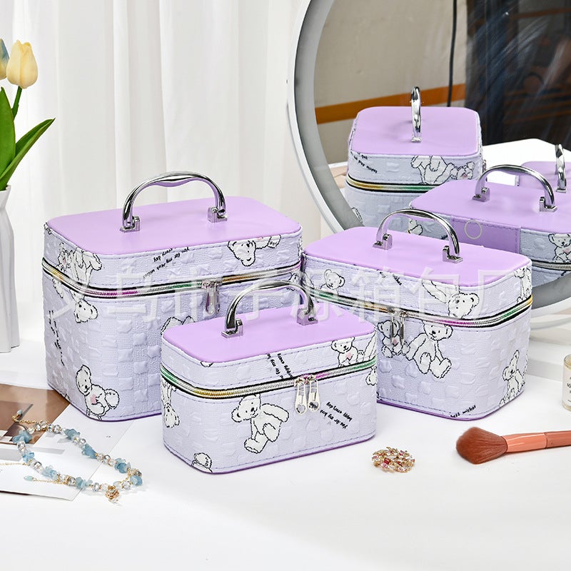 Cosmetic Bag Large Capacity High Sense With Mirror High Color Value Home Storage Easy To Carry - Image 3