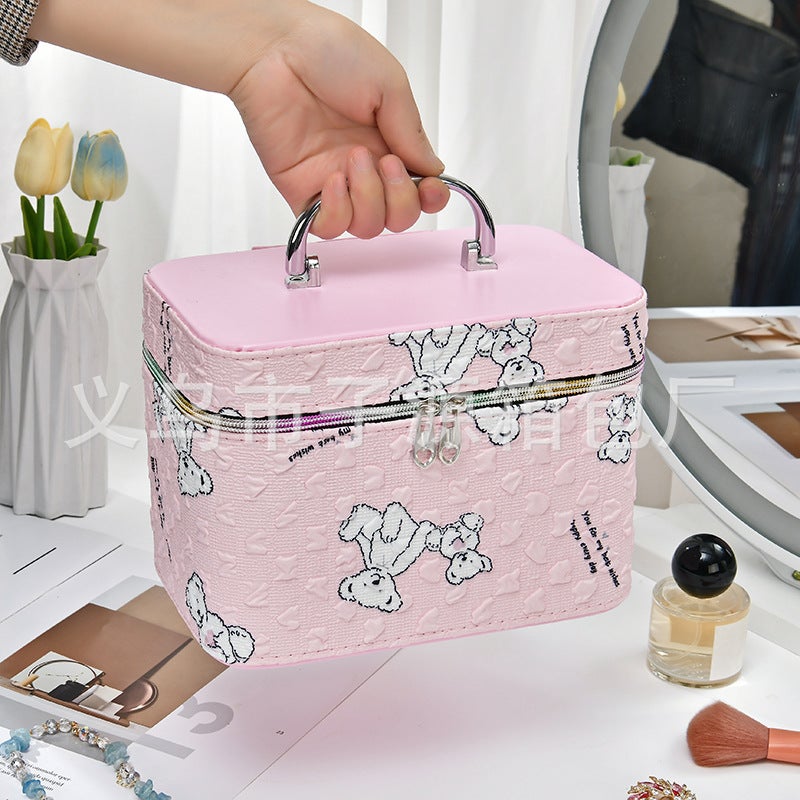 Cosmetic Bag Large Capacity High Sense With Mirror High Color Value Home Storage Easy To Carry - Image 4