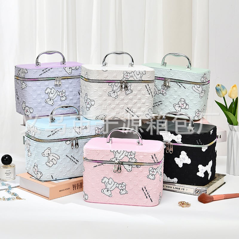 Cosmetic Bag Large Capacity High Sense With Mirror High Color Value Home Storage Easy To Carry - Image 2