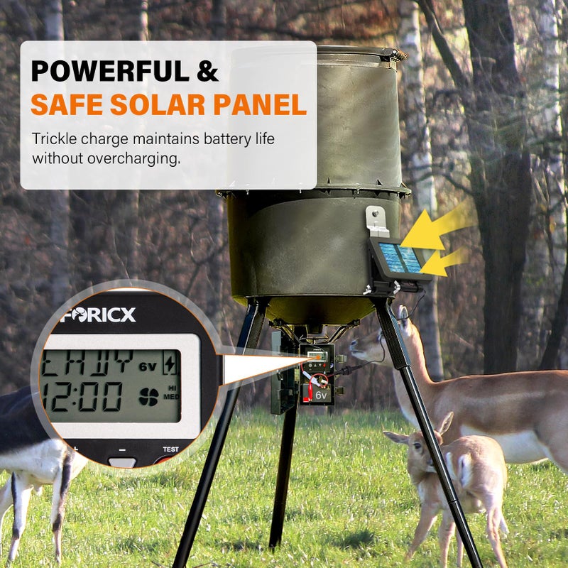 FORICX 6V Solar Panel for Deer Feeder, Efficient Solar Panel Charger w/Adjustable Mounting Bracket & Alligator Clips, Compatible with Game Feeder Timer & 6V Rechargeable Batteries - Image 5