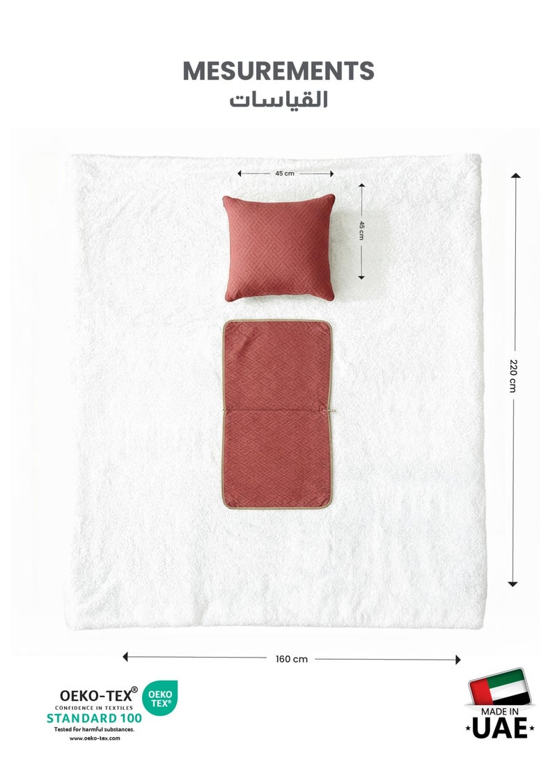 Cotton home بطانية قطن هوم® DIY، بطانية شيربا 160x220 سم - بطانية فخمة فائقة النعومة للدفء والراحة القصوى، مع إغلاق بسحاب يتحول إلى وسادة، وردي - Image 5