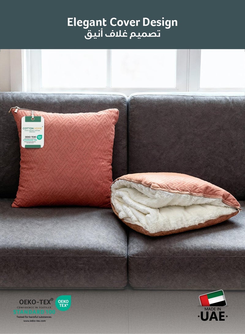 Cotton home بطانية قطن هوم® DIY، بطانية شيربا 160x220 سم - بطانية فخمة فائقة النعومة للدفء والراحة القصوى، مع إغلاق بسحاب يتحول إلى وسادة، وردي - Image 2