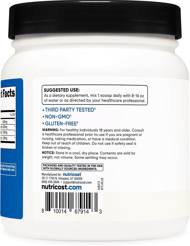 Nutricost بودرة BCAA من نوتريكوست 211 90 حصة بدون نكهة مضافة أحماض أمينية متفرعة - Image 4