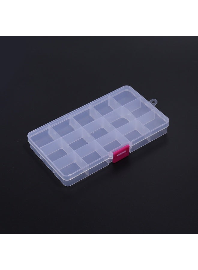 HMMSYLVA 15 Compartments Plastic Jewelry Box with Adjustable Removable Dividers Container for Bead Earring Ring Storage Organiser - Image 2