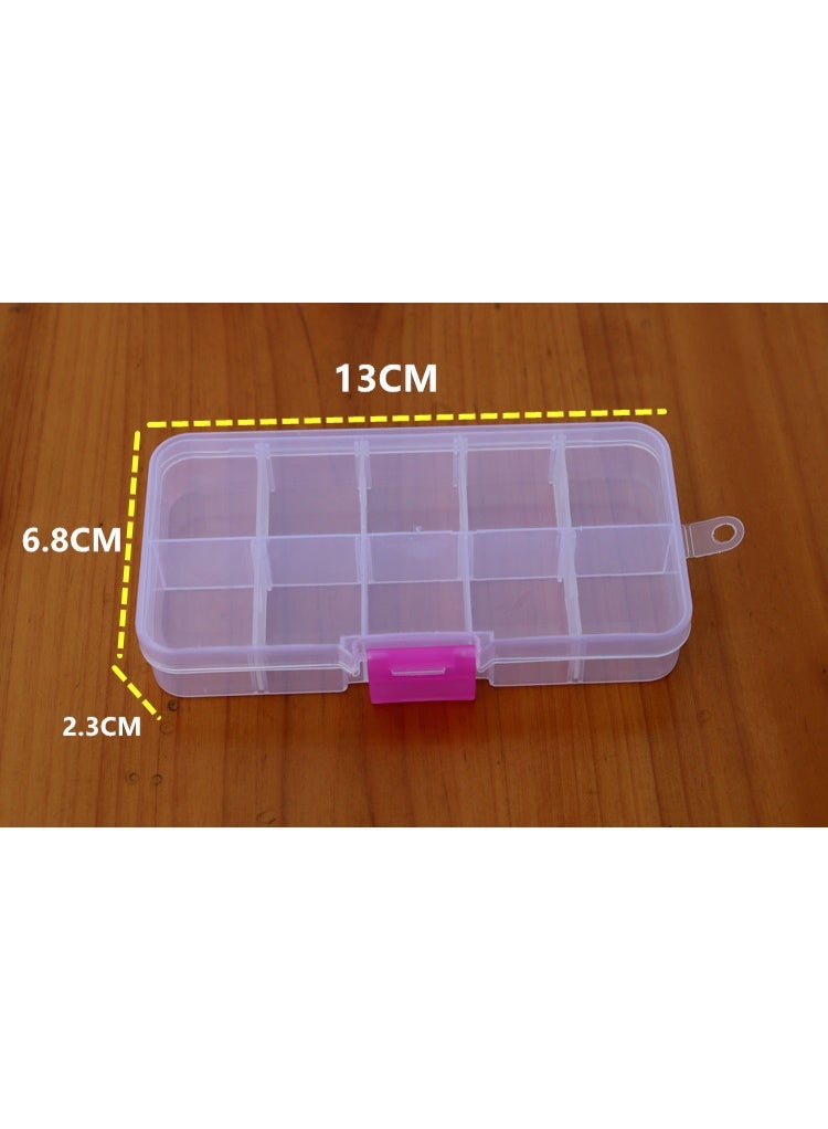 HMMSYLVA 15 Compartments Plastic Jewelry Box with Adjustable Removable Dividers Container for Bead Earring Ring Storage Organiser - Image 4