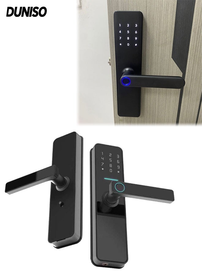 DUNISO Smart Lock，4-in-1 Fingerprint Password Lock，Fingerprint Door Lock with Touchscreen Keypad，Easy Installation，for Home, Apartment, Villa, Office, Hotel - Image 1