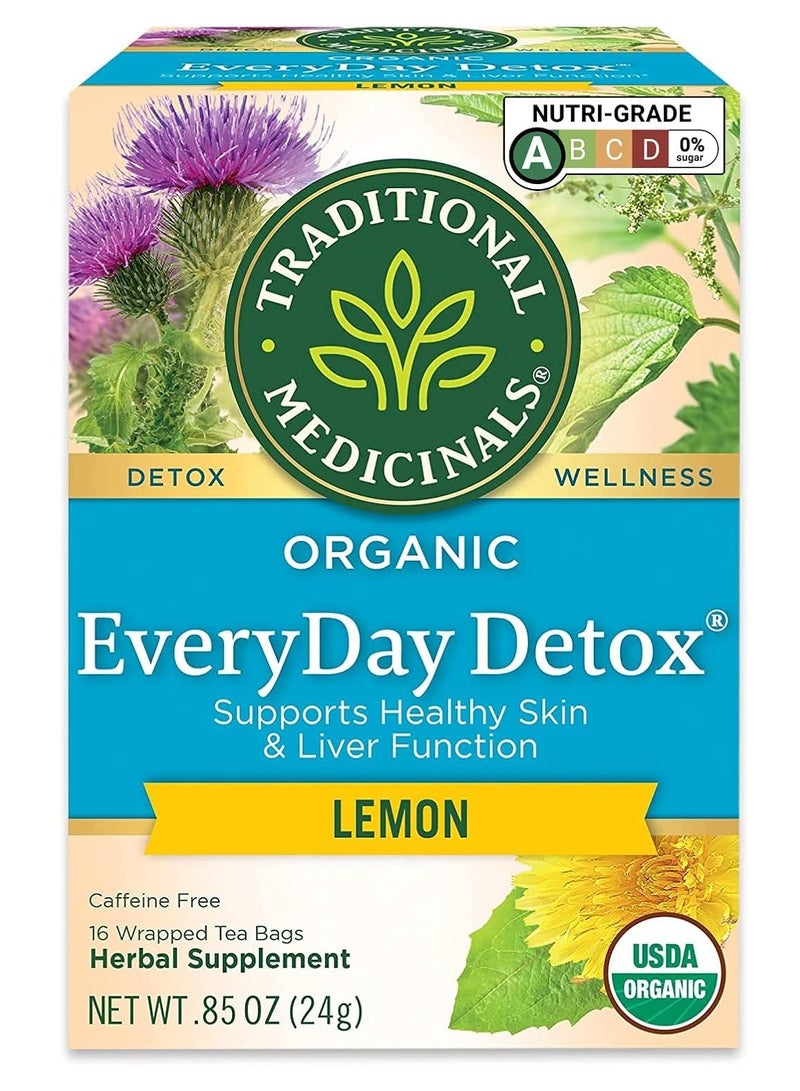 Tm Traditional Medicinals LEMON EVERYDAY DETOX 16 TEABAGS - Image 1