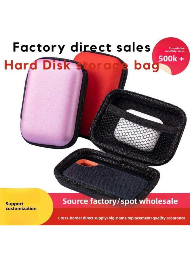 Eva Headset Bag Camera Bag Square Gift Box Data Cable Packaging Wireless Bluetooth Headset Storage Bag-Color:11*8*4cm Orange Pu  - Image 2