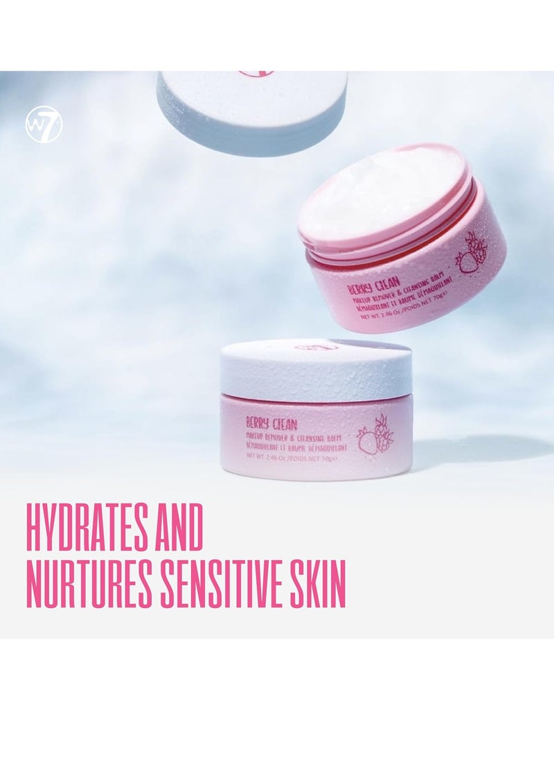 W7 W7 Berry Clean Face Cleansing Balm - Makeup Remover Melt With Fruit Extract - Clean Oil Free Skin  - Image 4