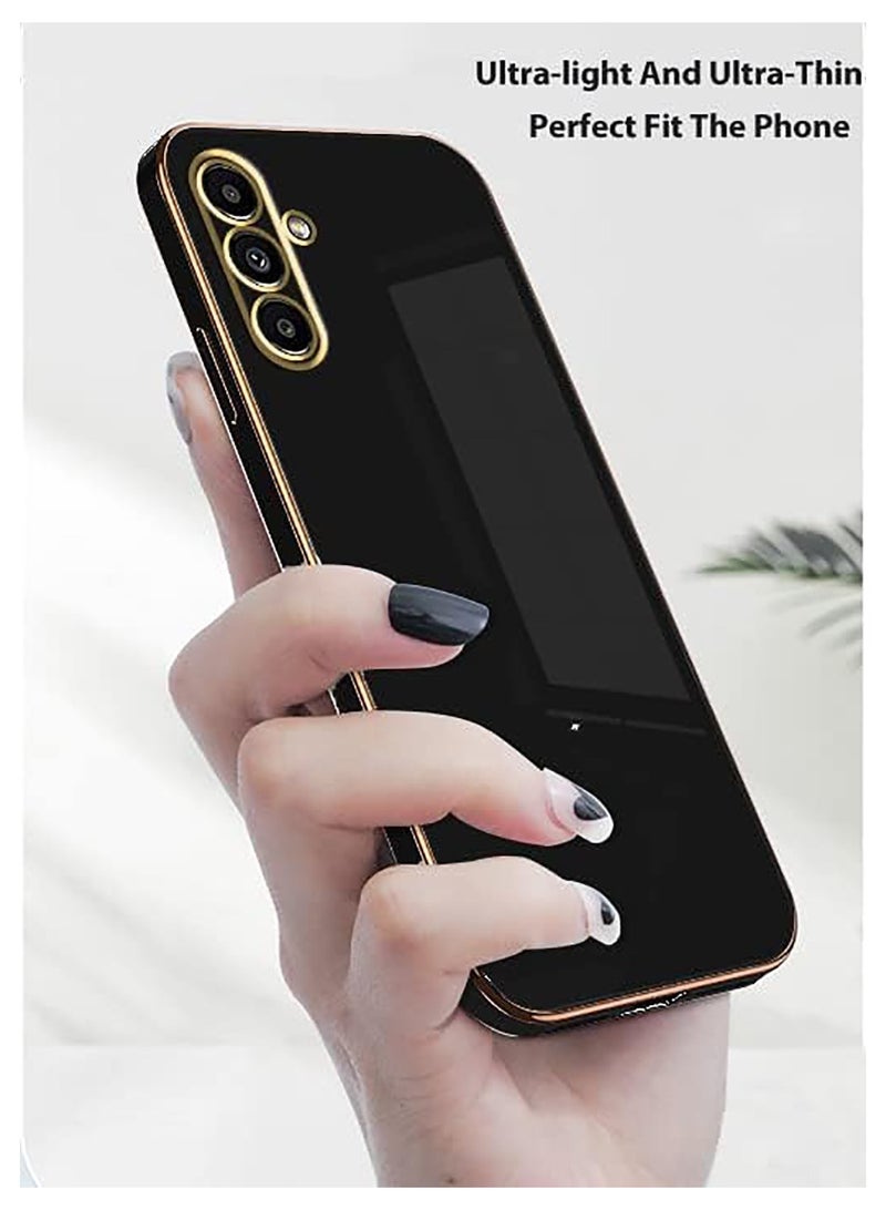 Compatible with VIVO V50 Lite Case Silicone,Plating Phone for VIVO V50 Lite Case Shockproof Thin and Soft Cover (Black)  - Image 2
