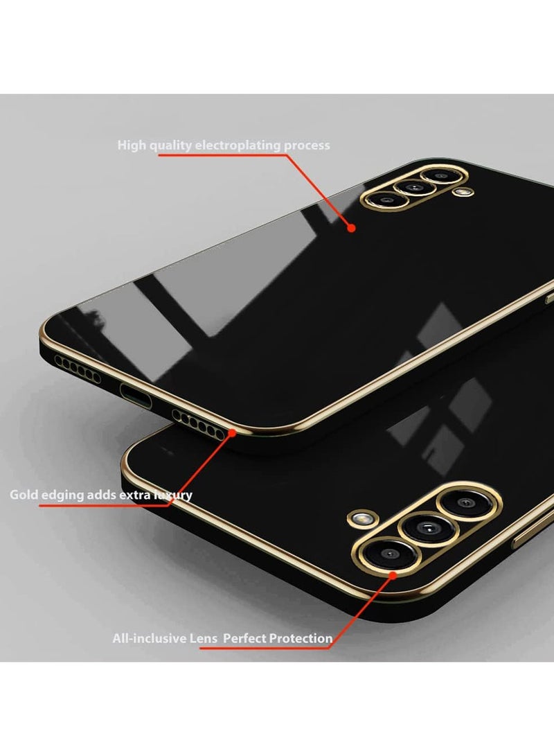 Compatible with VIVO V50 Lite Case Silicone,Plating Phone for VIVO V50 Lite Case Shockproof Thin and Soft Cover (Black)  - Image 3