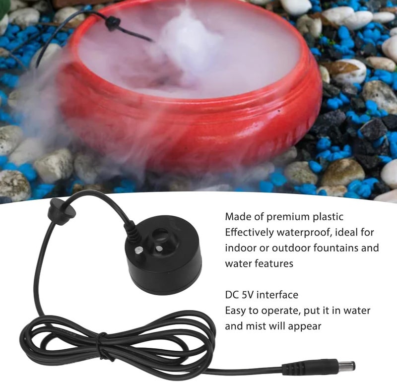 Multi usage Mist Maker DC 5V Plastic Waterproof Ultrasound Pond Fogger Humidifier for Pond Rockery Fish Tank Vase Birdbath and Holidays Decoration Garden Landscape Indoor outdoor use - Image 5