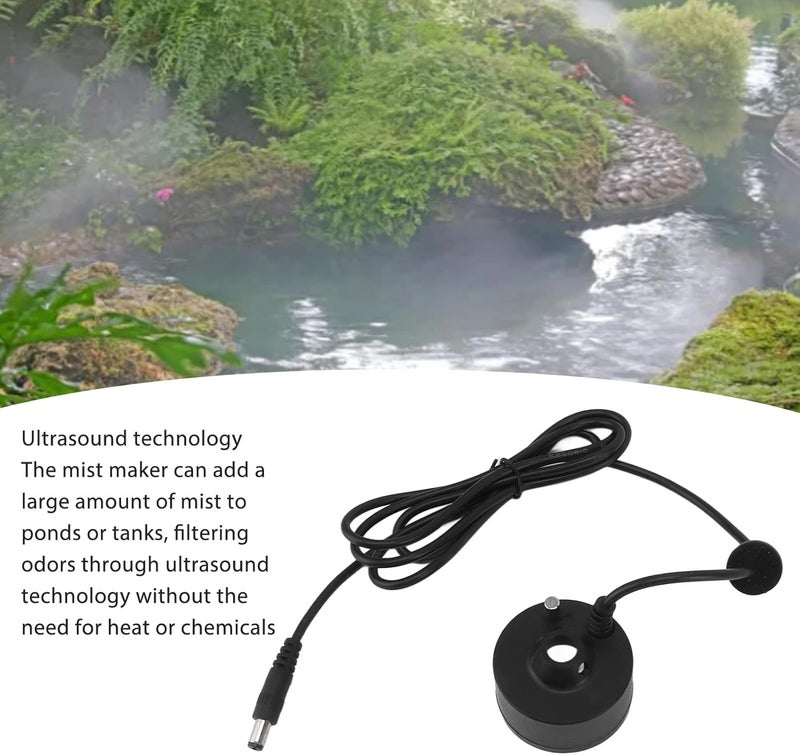 Multi usage Mist Maker DC 5V Plastic Waterproof Ultrasound Pond Fogger Humidifier for Pond Rockery Fish Tank Vase Birdbath and Holidays Decoration Garden Landscape Indoor outdoor use - Image 4