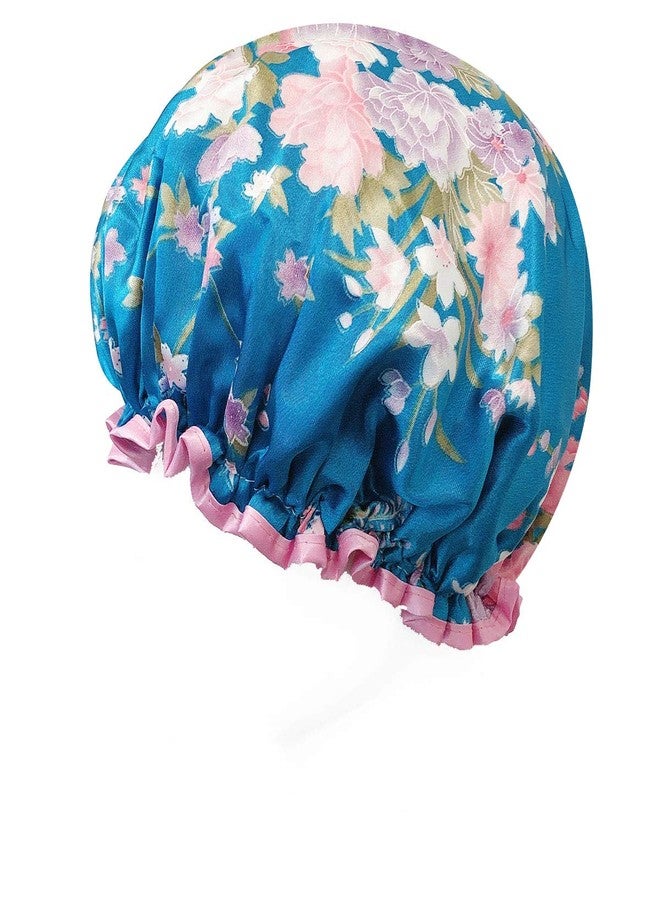 allydrew Wild Side Reusable Women's Waterproof Shower Caps for Long Hair, Carnations - Image 3