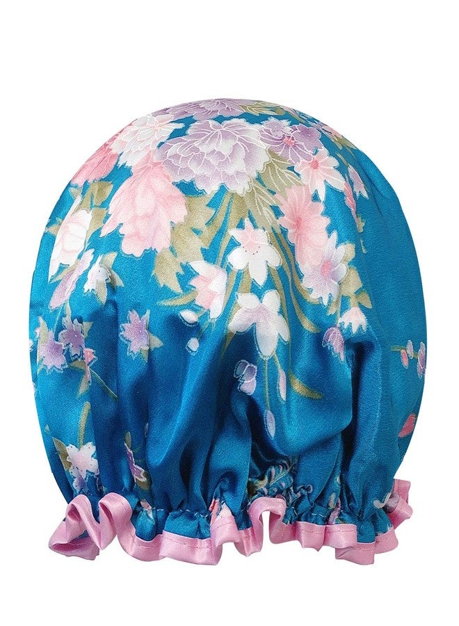 allydrew Wild Side Reusable Women's Waterproof Shower Caps for Long Hair, Carnations - Image 1