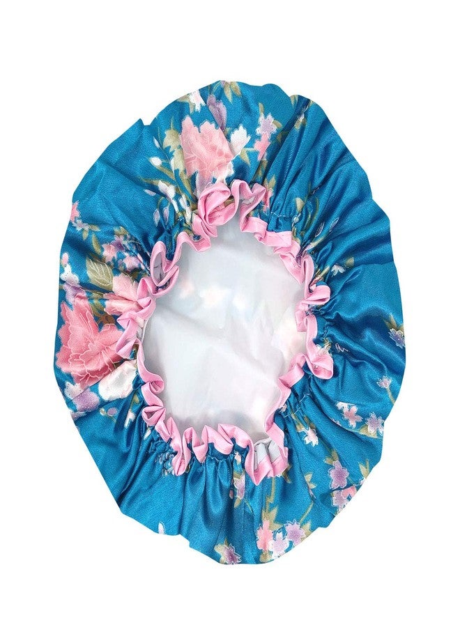 allydrew Wild Side Reusable Women's Waterproof Shower Caps for Long Hair, Carnations - Image 2