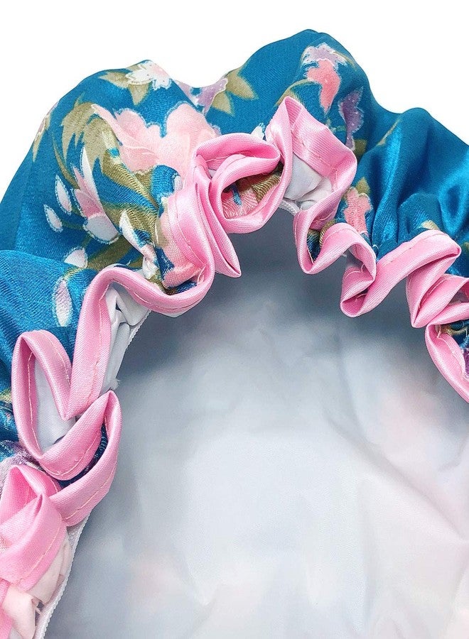allydrew Wild Side Reusable Women's Waterproof Shower Caps for Long Hair, Carnations - Image 4