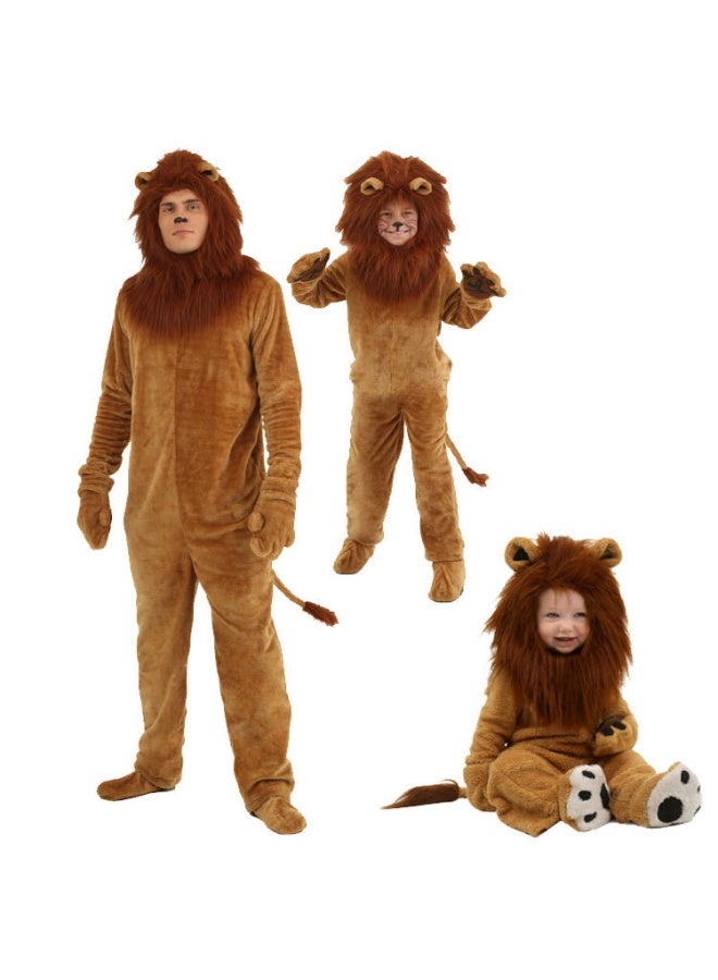 costume عيد الهالوين للأسد الكرتوني - زي للأدوات الإبداعية للبالغين والأطفال والأباء والأبناء - Image 1