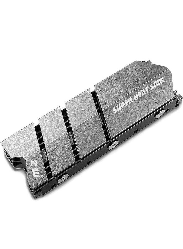Captaintech M.2 2280 SSD NVMe NGFF Heatsink, Aluminum High Performance Double-Sided Radiator with Thermal Conductivity Pad for PCIE NVME M.2 SSD or SATA M.2 SSD PC Cooler, Gray - Image 1