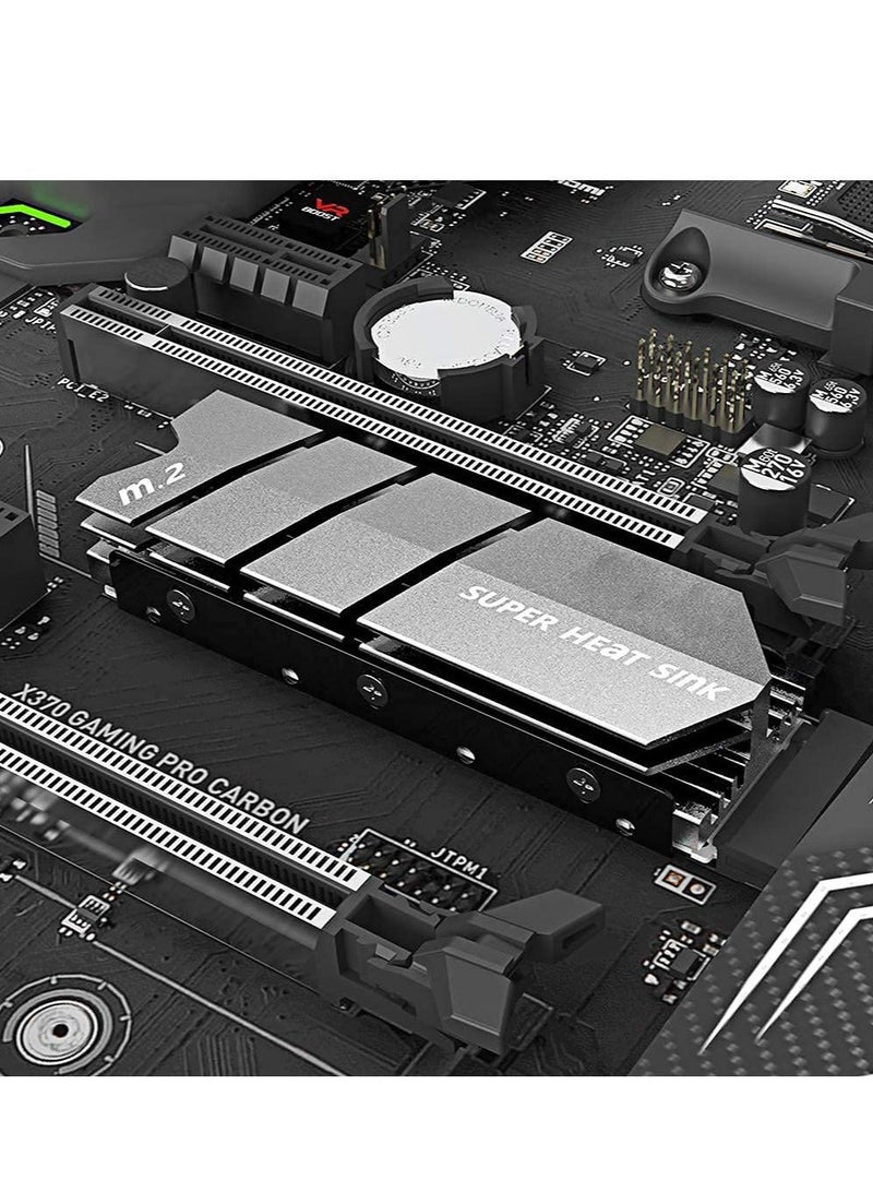 Captaintech M.2 2280 SSD NVMe NGFF Heatsink, Aluminum High Performance Double-Sided Radiator with Thermal Conductivity Pad for PCIE NVME M.2 SSD or SATA M.2 SSD PC Cooler, Gray - Image 5