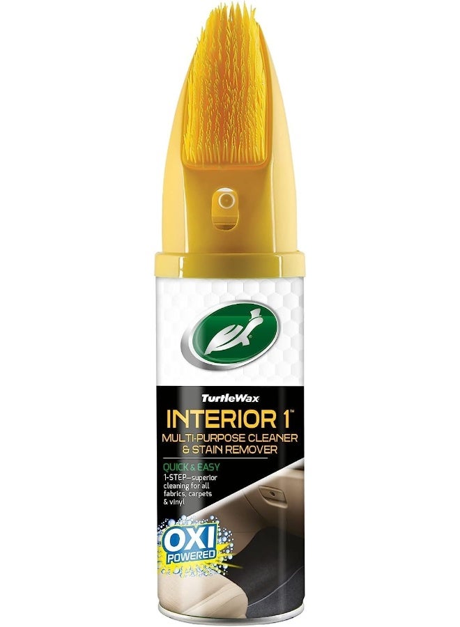 ترتل واكس Turtle Wax 51791 Interior 1 Multi Purpose Car Seat Cleaning, Stain & Odor Removal Spray with Brush 400ml - Image 1