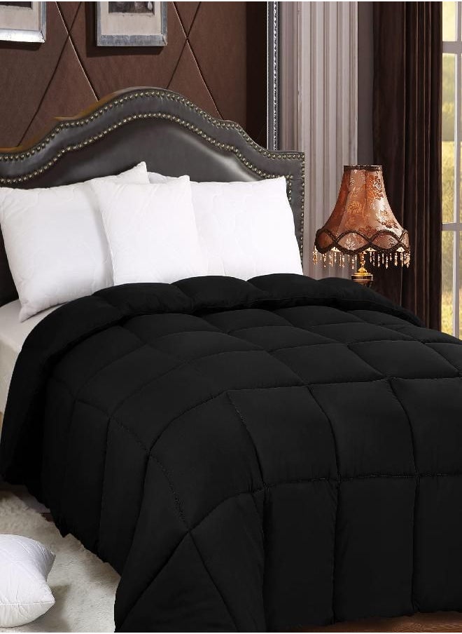 Utopia Bedding Utopia Bedding All Season 250 GSM Comforter - Plush Siliconized Fiberfill Comforters Queen Size - Box Stitched (Full/Queen, Black)  - Image 2