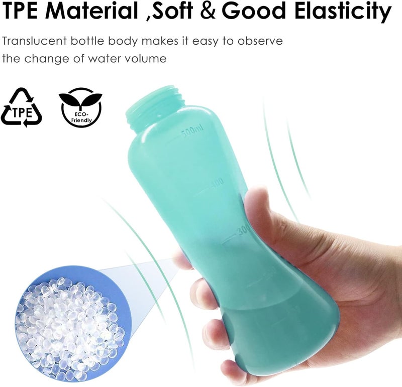 RUFCRIL Peri Bottle – Portable Bidet Sprayer, Travel Bidet with Bag, 17oz (500ml) TPE Bottle (Boilable), Dual Sealing Rings – For Postpartum Care & Personal Hygiene – Ideal for Home & Travel - Image 2