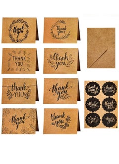Y&D 8 Sets of Thank You Cards with Envelope Greeting and Stickers Perfect for Kids Teacher's Day Birthday Graduation Wedding Mother's etc. (24 Pieces)  - Image 1