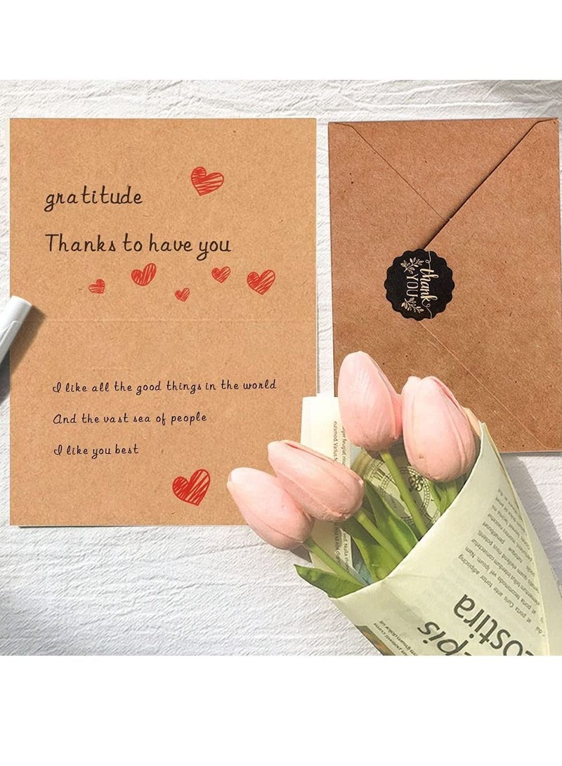 الأزرق جي دبليو 8 Sets of Thank You Cards with Envelope Greeting and Stickers Perfect for Kids Teacher's Day Birthday Graduation Wedding Mother's etc. (24 Pieces) - Image 4