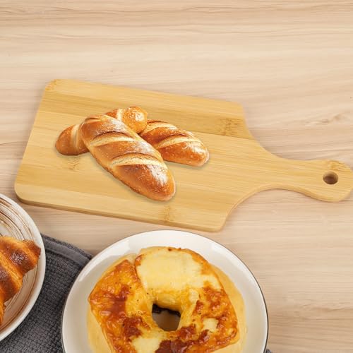 WAYASDCU 25 PCS Bulk Cutting Boards Mini Charcuterie Boards Bulk Wood Chopping Board Laser Engraving Serving Board with Handle Charcuterie Boards for Pizza, Bread, Cheese, Charcuterie, Fruit 11" x 5" Bamboo - Image 4