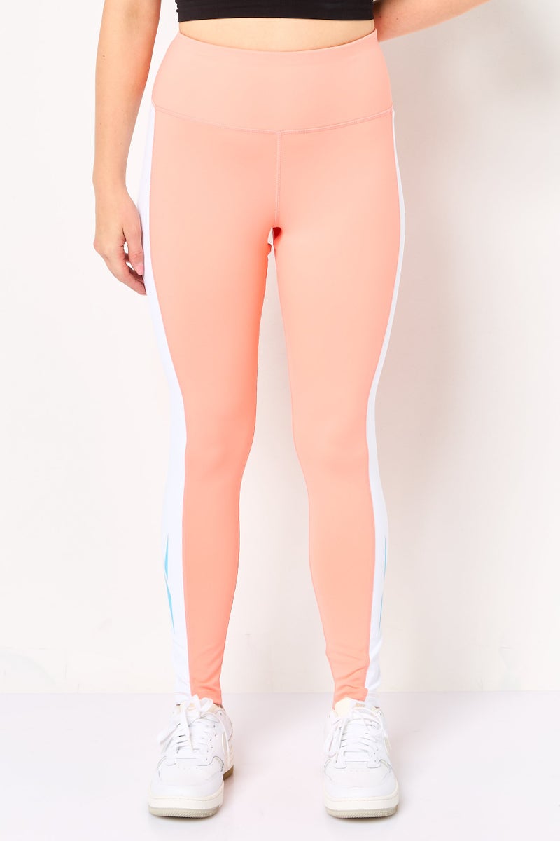 Reebok Women Sportswear Fit Training Vector Leggings, Peach - Image 1