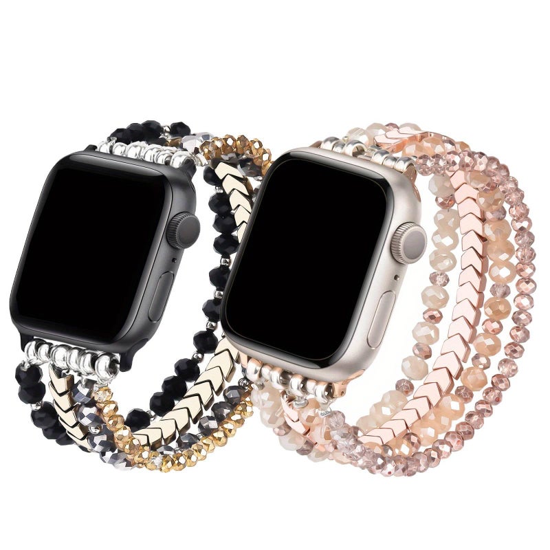 QX Black Smartwatch Band Compatible with Apple Watch with Adjustable Fit Replacement Strap for Daily Wear - Image 4