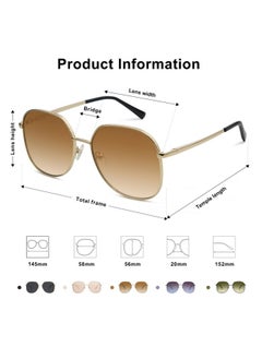 Trendy Oversized Sunglasses For Women Men Uv400 Protection Hexagon Shades With Spring Hinges Sj1210, Gold/Gradient Brown - pzsku/Z367D31F877407389DCBFZ/45/_/1735817459/5efa4399-5197-4450-896f-2e87fc43727a