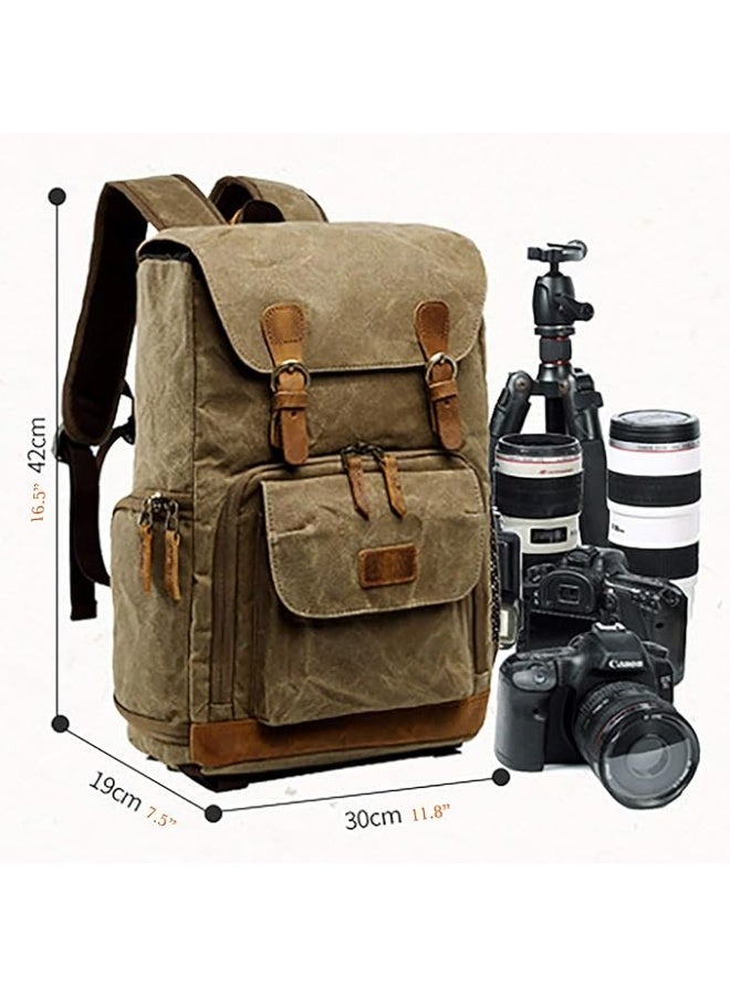 eWINNER Canvas Waterproof Photography Bag Outdoor Wear-resistant Large Camera Photo Backpack Men - Image 4