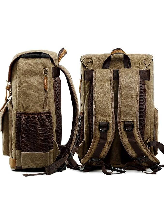 eWINNER Canvas Waterproof Photography Bag Outdoor Wear-resistant Large Camera Photo Backpack Men - Image 5