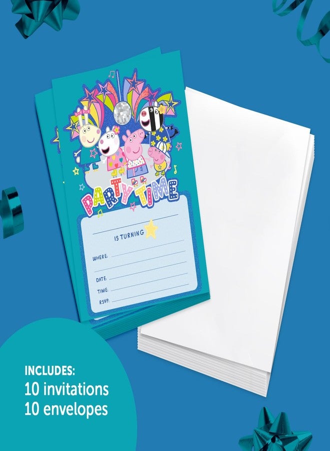 Desert Cactus Peppa Pig Invitations Invites Happy Birthday Cards 10 Count With Envelopes Boys Girls Kids Party (Style F) - Image 2