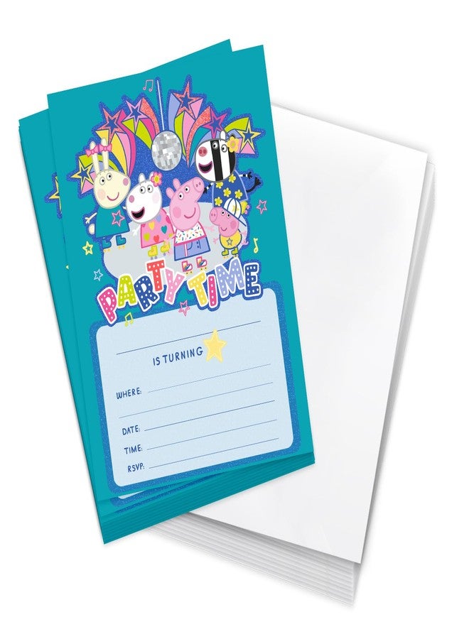 Desert Cactus Peppa Pig Invitations Invites Happy Birthday Cards 10 Count With Envelopes Boys Girls Kids Party (Style F) - Image 1