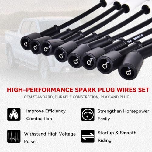 RLP Spark Plug Wire Set Accel 9059C Extreme 9000 Ceramic Boot Compatible with GM 4.8/5.3/6.0/6.2L - Image 4