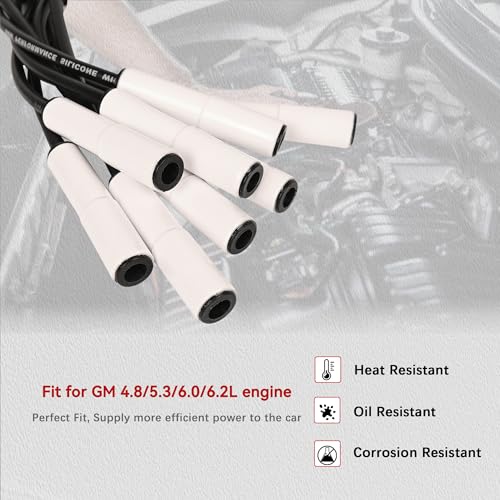 RLP Spark Plug Wire Set Accel 9059C Extreme 9000 Ceramic Boot Compatible with GM 4.8/5.3/6.0/6.2L - Image 5