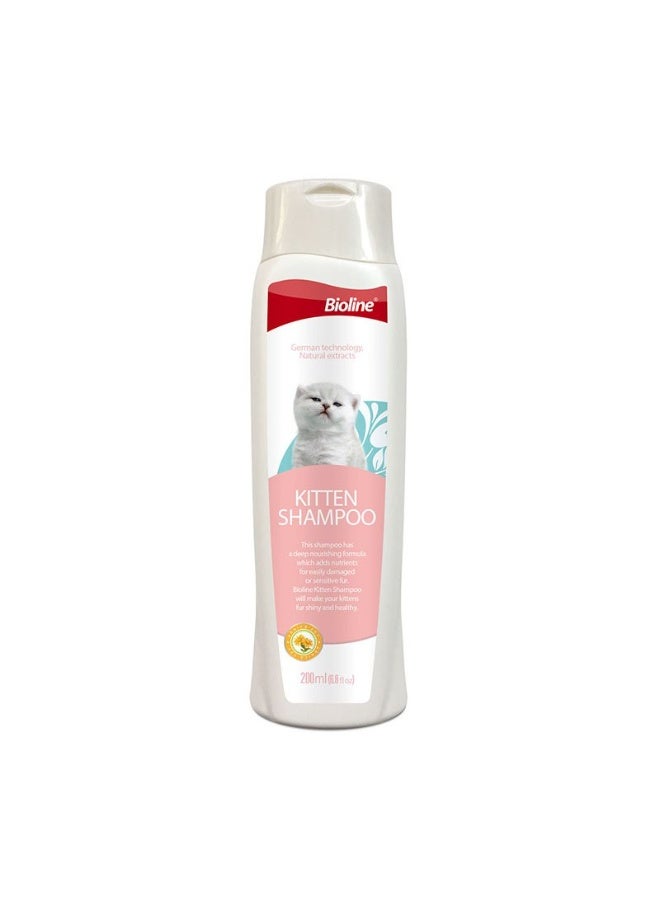 Bioline Kitten Shampoo 200ml Gentle Care for Kittens Mild & Nourishing Formula - Image 1